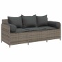 Sofá de jardín de 3 plazas con cojines ratán sintético gris by , Outdoor sofas - Ref: Foro24-4104174, Price: 225,67 €, Discou...