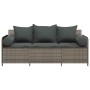 Sofá de jardín de 3 plazas con cojines ratán sintético gris by , Outdoor sofas - Ref: Foro24-4104174, Price: 225,67 €, Discou...