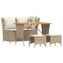 Set de comedor jardín con cojines 4 pzas ratán sintético beige de , Conjuntos de jardín - Ref: Foro24-4104134, Precio: 298,71...