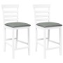 Bar stools with 2 white solid wood rubber cushions by , Kitchen stools - Ref: Foro24-4102541, Price: 125,77 €, Discount: %