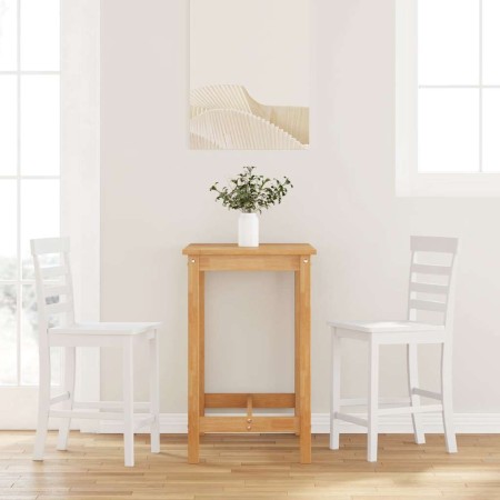 Taburetes de bar 2 uds madera maciza blanca caucho de , Taburetes de cocina - Ref: Foro24-4102543, Precio: 130,41 €, Descuent...
