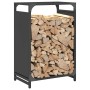 Schwarzer Holzträger 44x28x65 cm Kaltgewalzter Stahl von , Brennholztaschen und -halter - Ref: Foro24-864195, Preis: 59,13 €,...