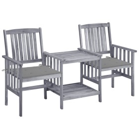 Gartenstühle mit Tisch und Kissen aus massivem Akazienholz von vidaXL, Gartensets - Ref: Foro24-3061303, Preis: 166,52 €, Rab...