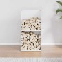 Weißer Holzstapel 40x30x80 cm Kaltgewalzter Stahl von , Brennholztaschen und -halter - Ref: Foro24-864188, Preis: 82,21 €, Ra...