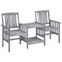 Garden chairs with table and solid acacia wood cushions by vidaXL, Garden sets - Ref: Foro24-3061303, Price: 161,90 €, Discou...