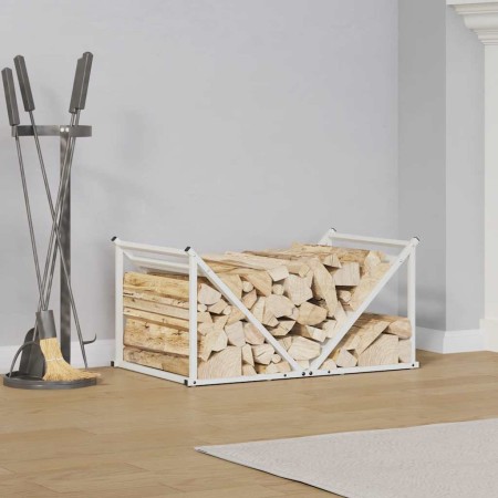 Weißer Holzträger 70x43x34,5 cm Kaltgewalzter Stahl von , Brennholztaschen und -halter - Ref: Foro24-864174, Preis: 59,13 €, ...