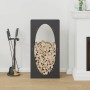 Leñero negro 50x23x100 cm Acero laminado en frío