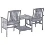 Garden chairs with table and solid acacia wood cushions by vidaXL, Garden sets - Ref: Foro24-3061303, Price: 161,90 €, Discou...