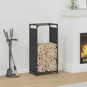 Schwarzer Holzträger 44x28x90 cm Kaltgewalzter Stahl von , Brennholztaschen und -halter - Ref: Foro24-864207, Preis: 59,51 €,...