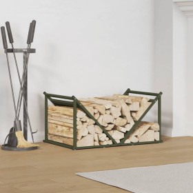 Olivengrüner Holzträger 70x43x34,5 cm Kaltgewalzter Stahl von , Brennholztaschen und -halter - Ref: Foro24-864176, Preis: 59,...