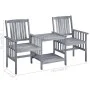 Garden chairs with table and solid acacia wood cushions by vidaXL, Garden sets - Ref: Foro24-3061303, Price: 161,90 €, Discou...