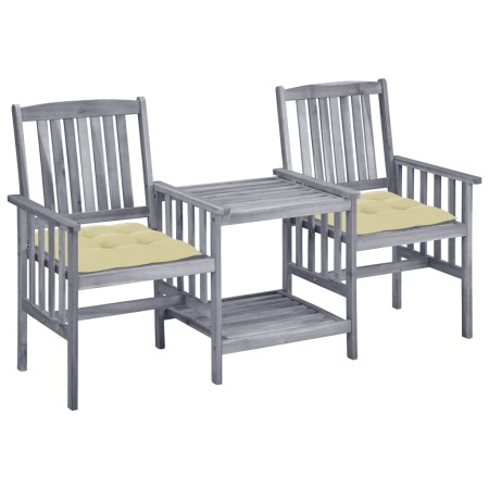 Gartenstühle mit kleinem Tisch und Kissen aus massivem Akazienholz von vidaXL, Gartensets - Ref: Foro24-3061319, Preis: 163,6...