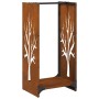 Holzregal 40x30x80 cm aus Cortenstahl von , Brennholztaschen und -halter - Ref: Foro24-864230, Preis: 57,44 €, Rabatt: %