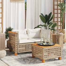 Gartenecksofas mit 2 Kissen aus synthetischem Rattan in Beige. von , Outdoor-Sofas - Ref: Foro24-365937, Preis: 195,17 €, Rab...