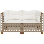 Gartenecksofas mit 2 Kissen aus synthetischem Rattan in Beige. von , Outdoor-Sofas - Ref: Foro24-365937, Preis: 195,17 €, Rab...