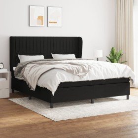 Cama box spring con colchón tela negro 180x200 cm en Camas y somieres | Comprar online en Foro24