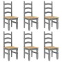 7-teiliges Esszimmer-Set Panama aus massivem grauem Kiefernholz. von , Möbelsets für Küchen und Esszimmer - Ref: Foro24-33452...