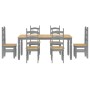Panama 7-piece dining set made of solid gray pine wood by , Furniture sets for kitchens and dining rooms - Ref: Foro24-334521...
