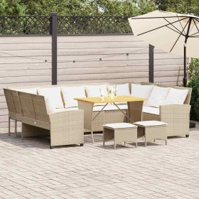 Juego de sofás jardín con cojines 4 pzas ratán sintético beige by , Garden sets - Ref: Foro24-3365340, Price: 733,33 €, Disco...