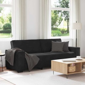 Dreisitzer-Sofa aus schwarzem Samt, 180 cm von , Sofas - Ref: Foro24-4105035, Preis: 263,44 €, Rabatt: %