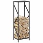 Schwarzer Holzträger 34x25x100 cm aus kaltgewalztem Stahl von , Brennholztaschen und -halter - Ref: Foro24-864323, Preis: 52,...