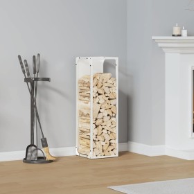 Weißer Holzstapel 25x25x80 cm Kaltgewalzter Stahl von , Brennholztaschen und -halter - Ref: Foro24-864264, Preis: 44,01 €, Ra...