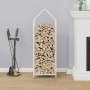 Weißer Holzstapel 40x25x120 cm Kaltgewalzter Stahl von , Brennholztaschen und -halter - Ref: Foro24-864300, Preis: 51,22 €, R...