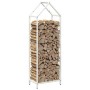 Weißer Holzstapel 40x25x120 cm Kaltgewalzter Stahl von , Brennholztaschen und -halter - Ref: Foro24-864300, Preis: 51,22 €, R...