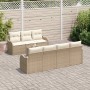 Conjunto de sofá de jardín 8 pcs Beige 55 x 55 x 37 cm