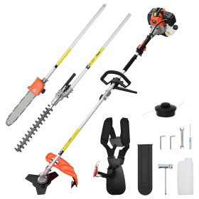 4-in-1 multifunctional brush cutter in orange color, 52 cc, 1.45 kW. by , Accessories for cutters - Ref: Foro24-4005031, Pric...