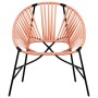 Garden chair in the shape of an egg made of synthetic rattan in orange and black. by , Garden chairs - Ref: Foro24-4009291, P...