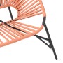 Garden chair in the shape of an egg made of synthetic rattan in orange and black. by , Garden chairs - Ref: Foro24-4009291, P...