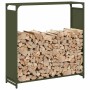 Olivengrüner Holzstapel 90x28x90 cm Kaltgewalzter Stahl von , Brennholztaschen und -halter - Ref: Foro24-864218, Preis: 65,30...