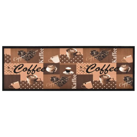 Kaffeebrauner waschbarer Küchenteppich 45x150 cm von vidaXL, Fußmatten - Ref: Foro24-315970, Preis: 30,08 €, Rabatt: %