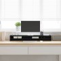 Soporte para monitor de madera de roble negro 100x24x13 cm de , Muebles TV - Ref: Foro24-862419, Precio: 35,95 €, Descuento: %