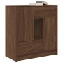 Aparador con cajones y puertas roble marrón 70,5x34x74,5 cm by , Sideboards - Ref: Foro24-861847, Price: 103,85 €, Discount: %