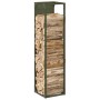 Olivengrüner Holzstapel 25x25x100 cm Kaltgewalzter Stahl von , Brennholztaschen und -halter - Ref: Foro24-864270, Preis: 52,3...
