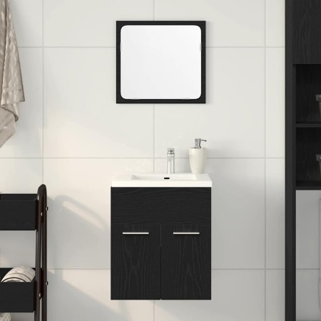 Zweiteiliges Badezimmermöbelset aus schwarzem Eichenholz - Ingenieurholz von , Badezimmermöbel - Ref: Foro24-862038, Preis: 5...