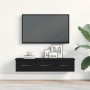 Black oak wall cabinet 88x26x18.5 cm engineered wood by , Shelves and shelves - Ref: Foro24-861994, Price: 65,50 €, Discount: %