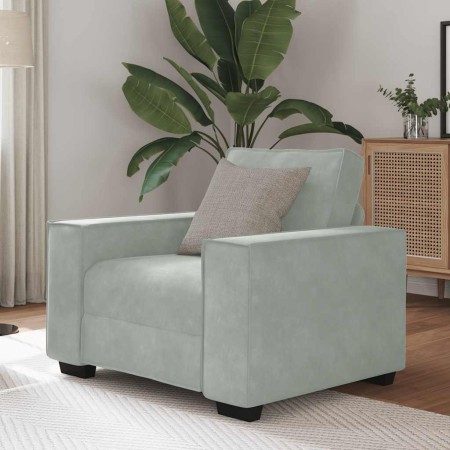Hellgraues Samtsofa, 60 cm breit. von , Sofas - Ref: Foro24-4105000, Preis: 161,79 €, Rabatt: %