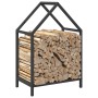 Schwarzer Holzträger 40x25x60 cm aus kaltgewalztem Stahl von , Brennholztaschen und -halter - Ref: Foro24-864291, Preis: 32,6...