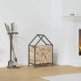 Leñero antracita 40x25x60 cm Acero laminado en frío by , Firewood bags and holders - Ref: Foro24-864293, Price: 33,15 €, Disc...