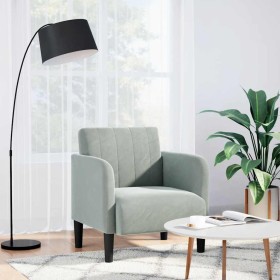 Sillón con reposabrazos Terciopelo Gris Claro 54 cm de , Sillones - Ref: Foro24-4100578, Precio: 105,20 €, Descuento: %