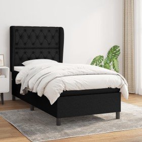 Cama box spring con colchón tela negro 80x200 cm Cama box spring con colchón tela negro 80x200 cm
