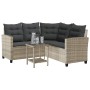 Sofá jardín forma de L con mesa y cojines ratán PE gris claro von , Outdoor-Sofas - Ref: Foro24-4103877, Preis: 310,76 €, Rab...