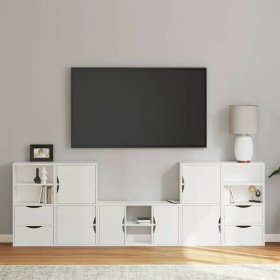 Muebles de TV 5 uds. con almacenaje "ODDA" blanco madera pino von , TV-Möbel - Ref: Foro24-3365375, Preis: 288,06 €, Rabatt: %