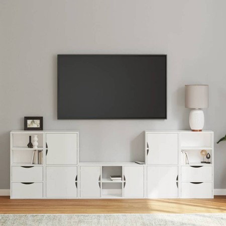 Muebles de TV 5 uds. con almacenaje "ODDA" blanco madera pino von , TV-Möbel - Ref: Foro24-3365375, Preis: 288,06 €, Rabatt: %