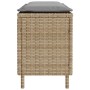 Banco de jardín con cojín beige110x30x40,5 cm ratán sintético von , Gartenbänke - Ref: Foro24-4104157, Preis: 79,32 €, Rabatt: %