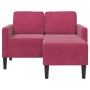 2-seater sofa with L-shaped chaise longue in wine red, 125 cm. by , Sofas - Ref: Foro24-4107072, Price: 216,53 €, Discount: %