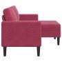2-seater sofa with L-shaped chaise longue in wine red, 125 cm. by , Sofas - Ref: Foro24-4107072, Price: 216,53 €, Discount: %